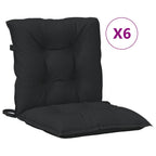 vidaXL Niedriglehner Stuhlkissen Set 6 pcs Melange Schwarz