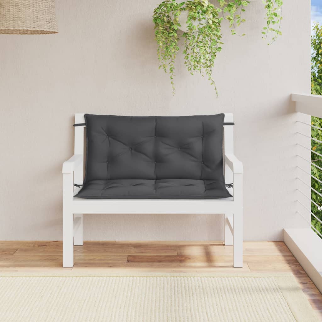 vidaXL Gartenbank-Auflagen 2 Stk. Melange Anthrazit 100x50x7 cm Stoff