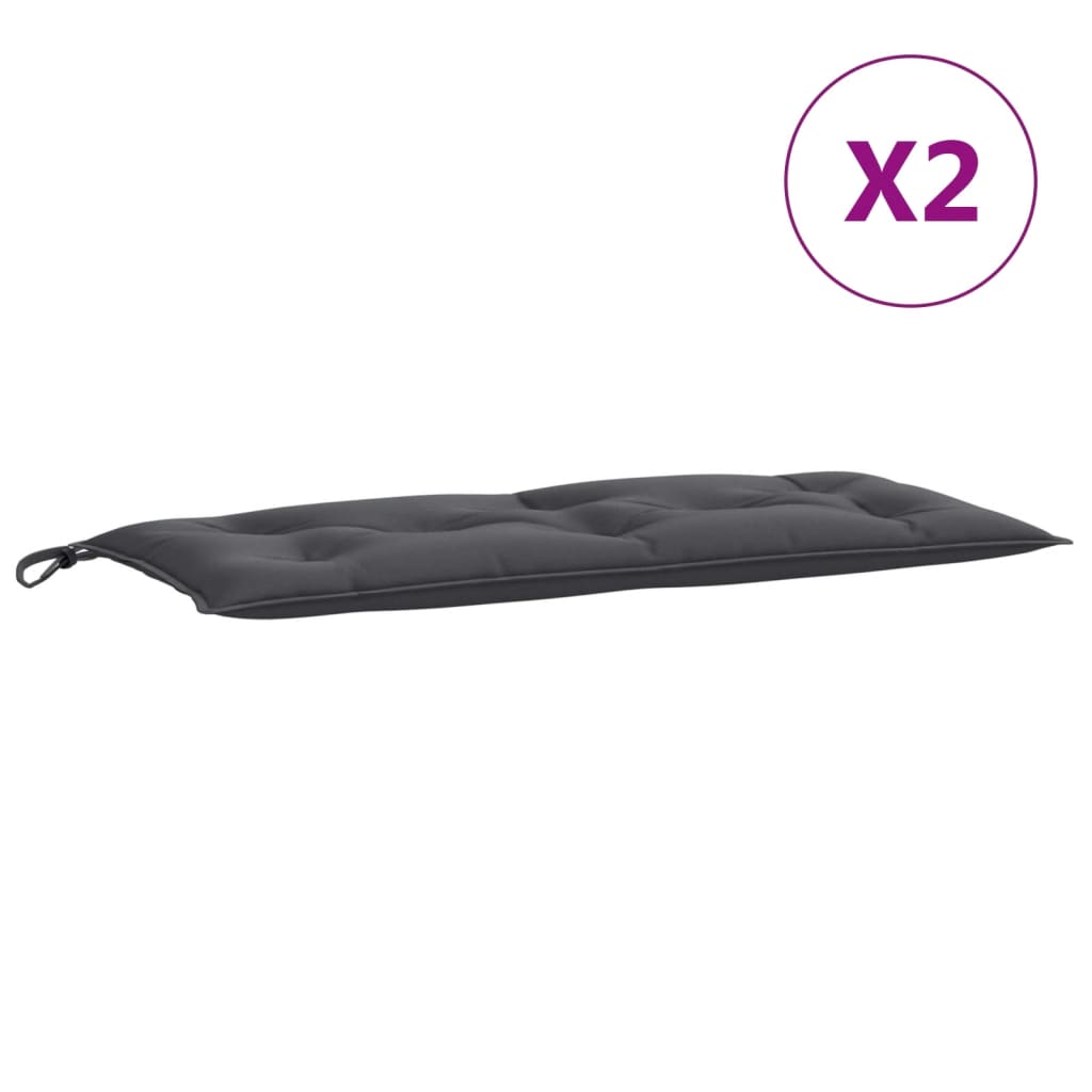 vidaXL Gartenbank-Auflagen 2 Stk. Melange Anthrazit 100x50x7 cm Stoff