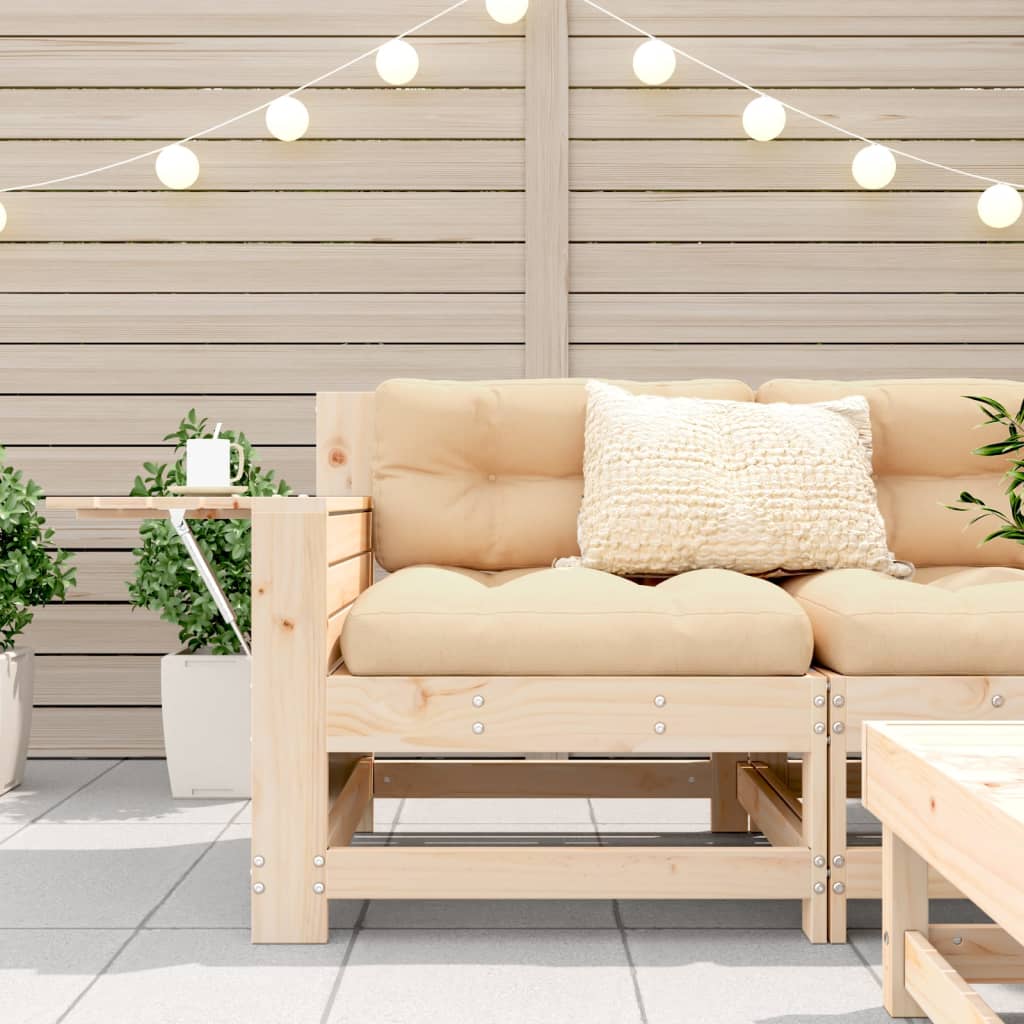 vidaXL Gartensofa mit Armlehne und Beistelltisch Massivholz Kiefer