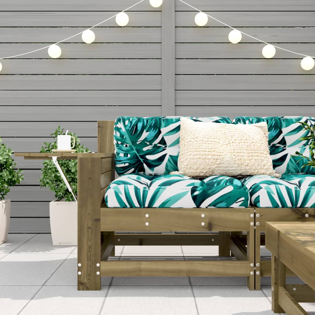 vidaXL Gartensofa mit Armlehne und Beistelltisch Kiefernholz