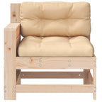vidaXL Gartensofa mit Armlehne und Kissen Massivholz Kiefer