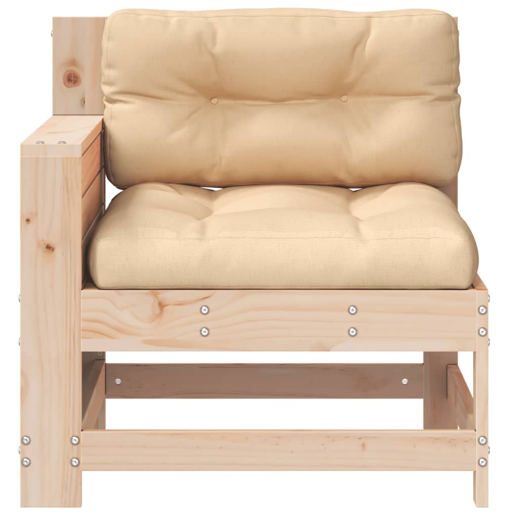 vidaXL Gartensofa mit Armlehne und Kissen Massivholz Kiefer