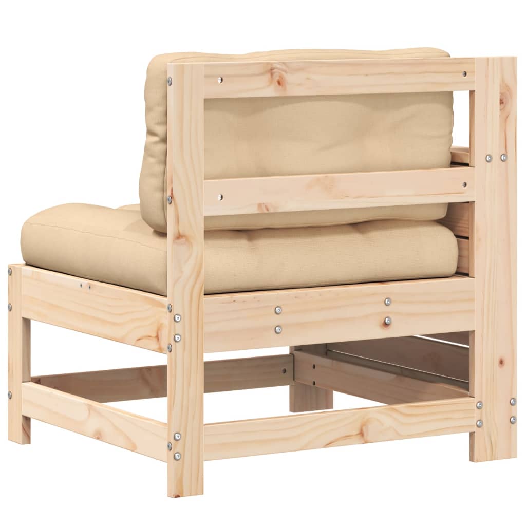 vidaXL Gartensofa mit Armlehne und Kissen Massivholz Kiefer
