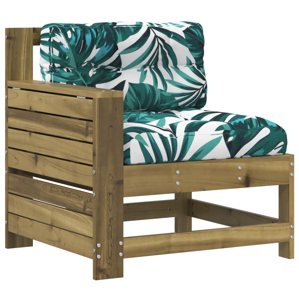 vidaXL Gartensofa mit Armlehne und Kissen Kiefernholz Imprägniert