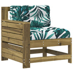 vidaXL Gartensofa mit Armlehne und Kissen Kiefernholz Imprägniert