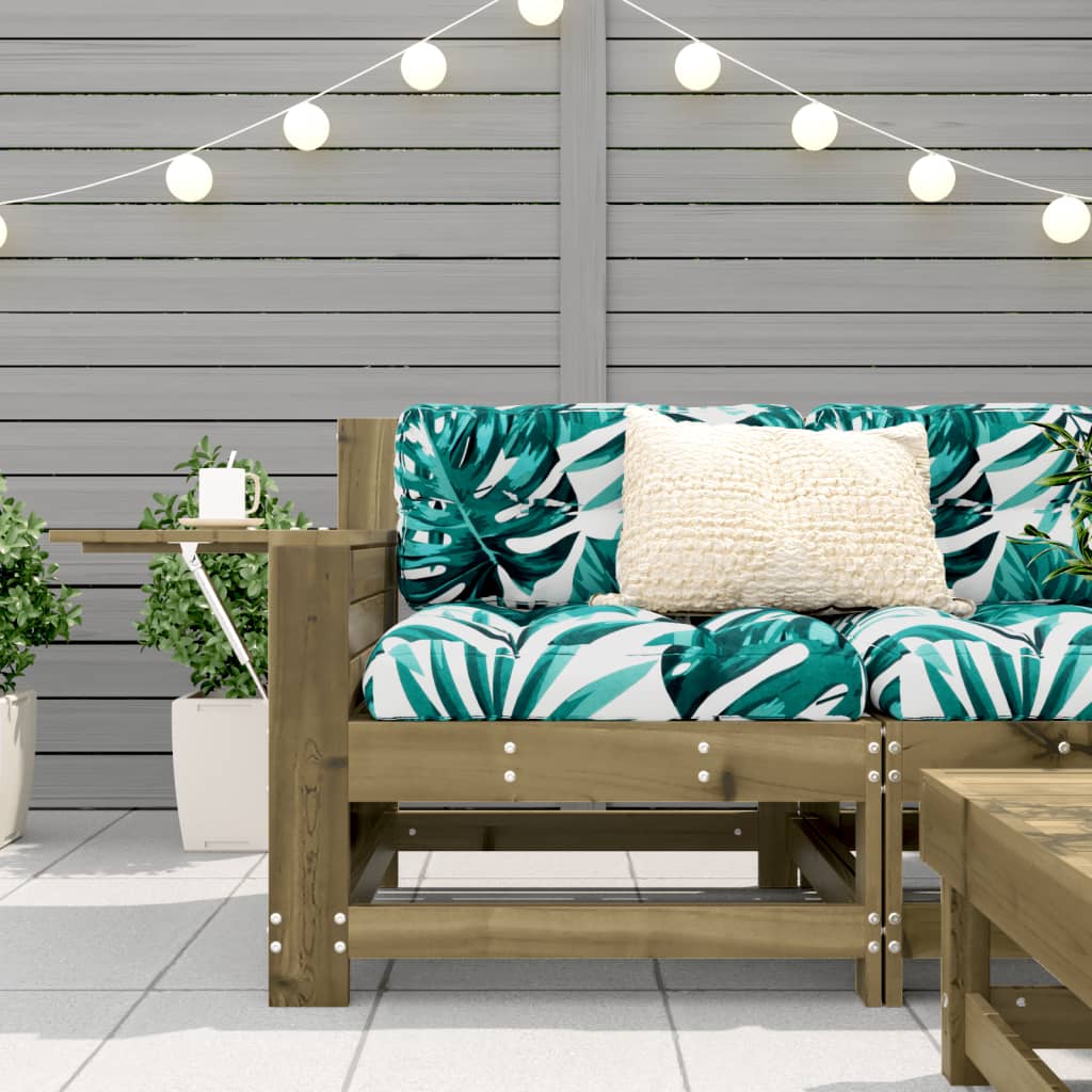 vidaXL Gartensofa mit Armlehne und Kissen Kiefernholz Imprägniert