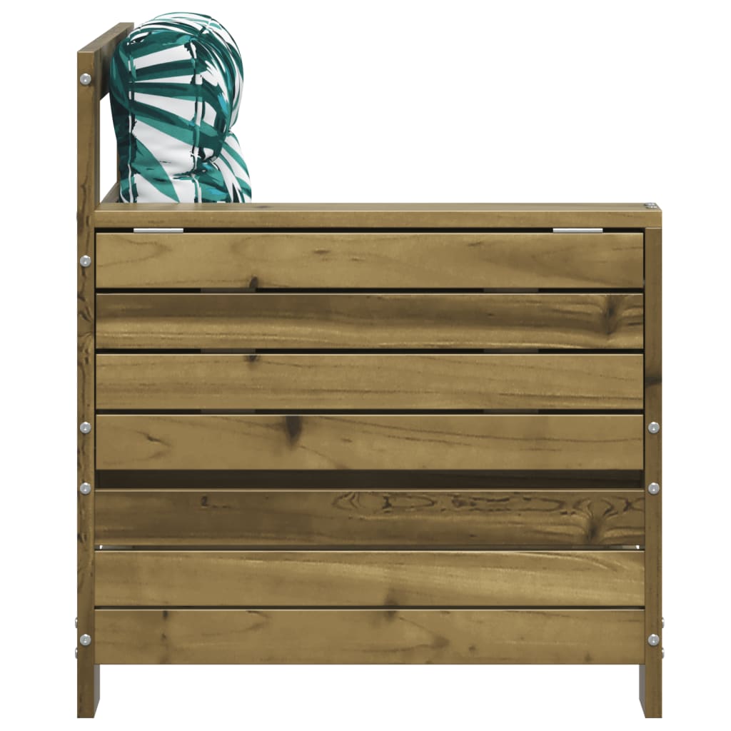 vidaXL Gartensofa mit Armlehne und Kissen Kiefernholz Imprägniert