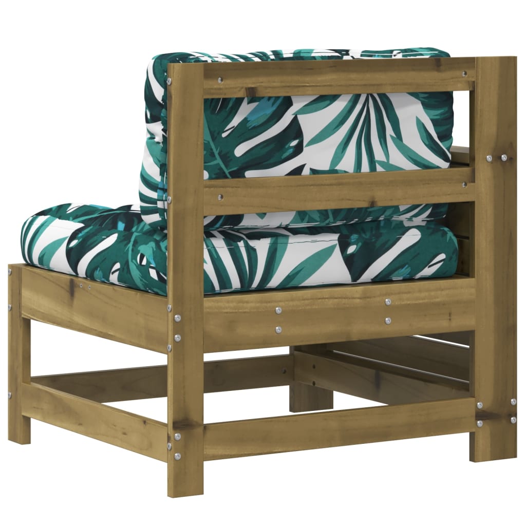 vidaXL Gartensofa mit Armlehne und Kissen Kiefernholz Imprägniert