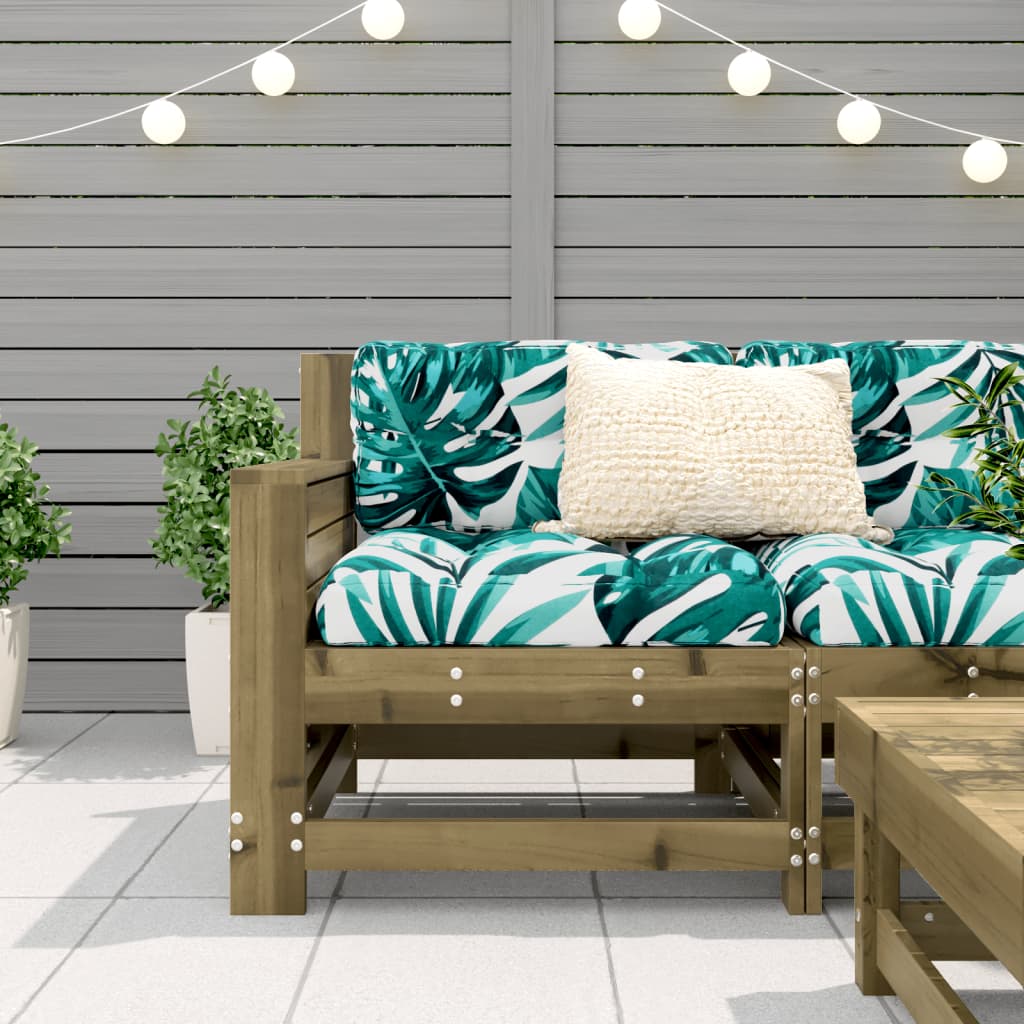 vidaXL Gartensofa mit Armlehne Kissen Kiefernholz Imprägniert