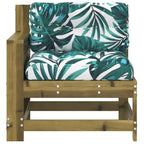 vidaXL Gartensofa mit Armlehne Kissen Kiefernholz Imprägniert
