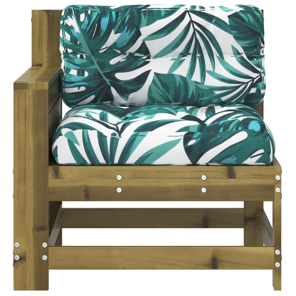 vidaXL Gartensofa mit Armlehne Kissen Kiefernholz Imprägniert