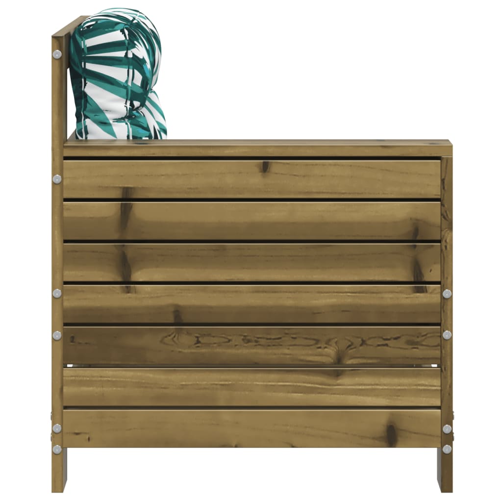 vidaXL Gartensofa mit Armlehne Kissen Kiefernholz Imprägniert