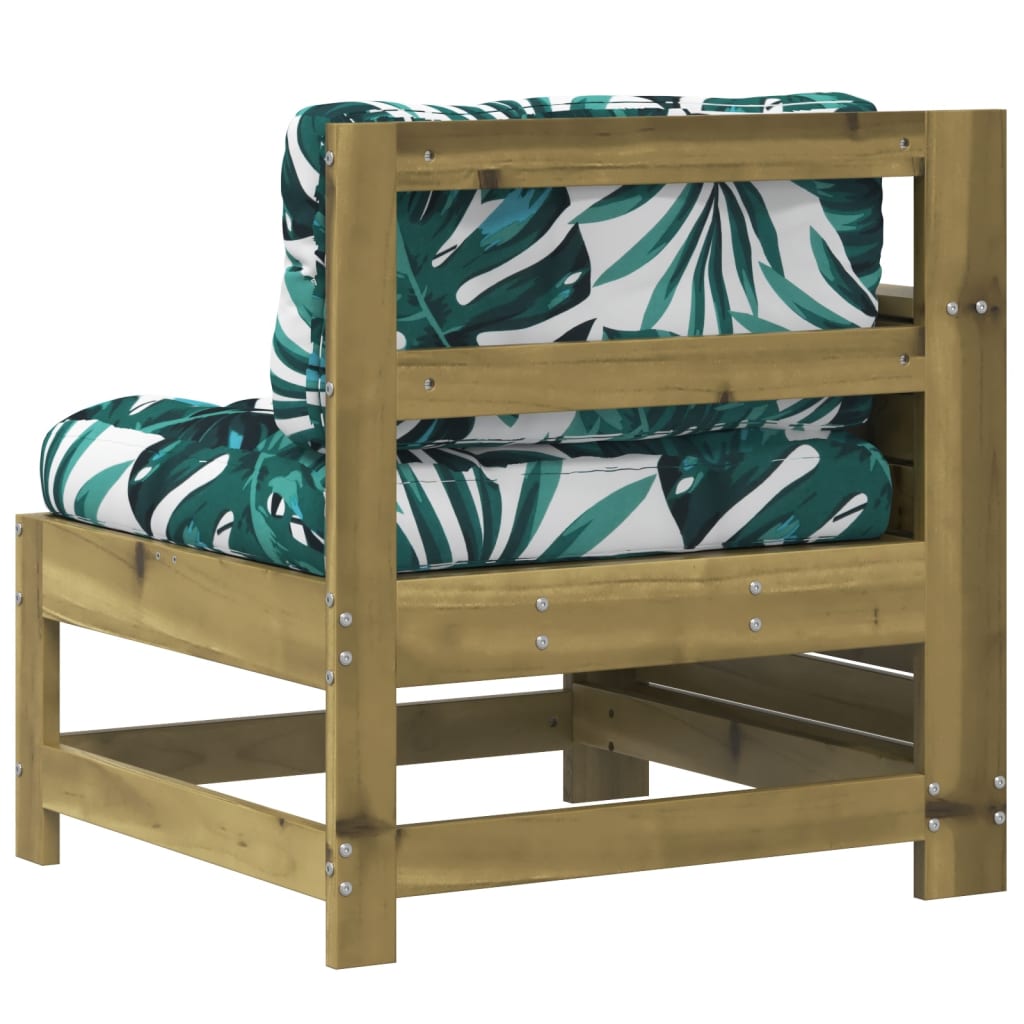 vidaXL Gartensofa mit Armlehne Kissen Kiefernholz Imprägniert
