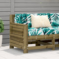 vidaXL Gartensofa mit Armlehne Kissen Kiefernholz Imprägniert