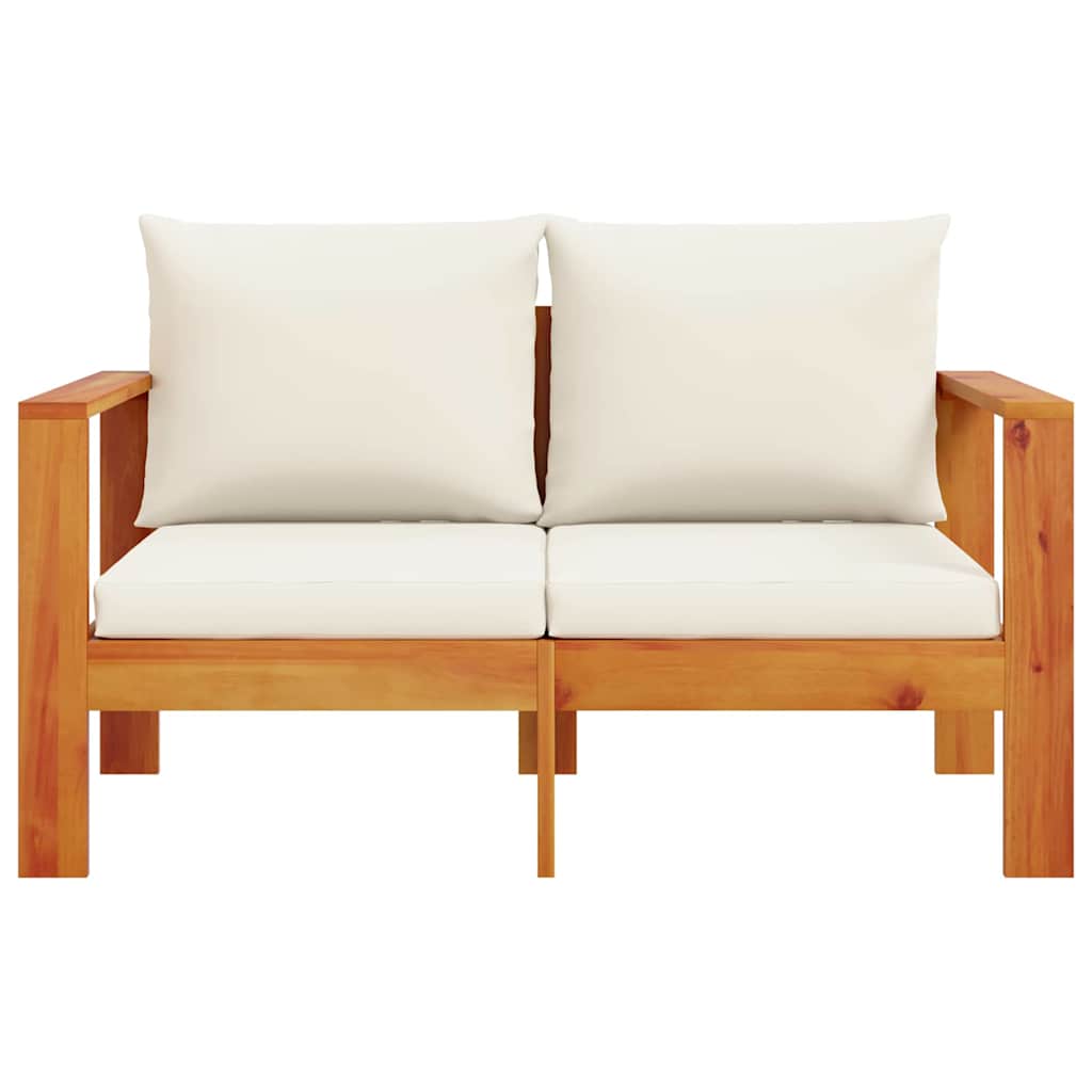 vidaXL Gartensofa mit Kissen 2-Sitzer Massivholz Akazie