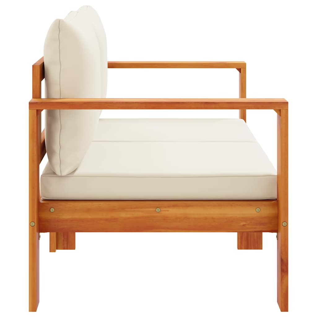 vidaXL Gartensofa mit Kissen 2-Sitzer Massivholz Akazie