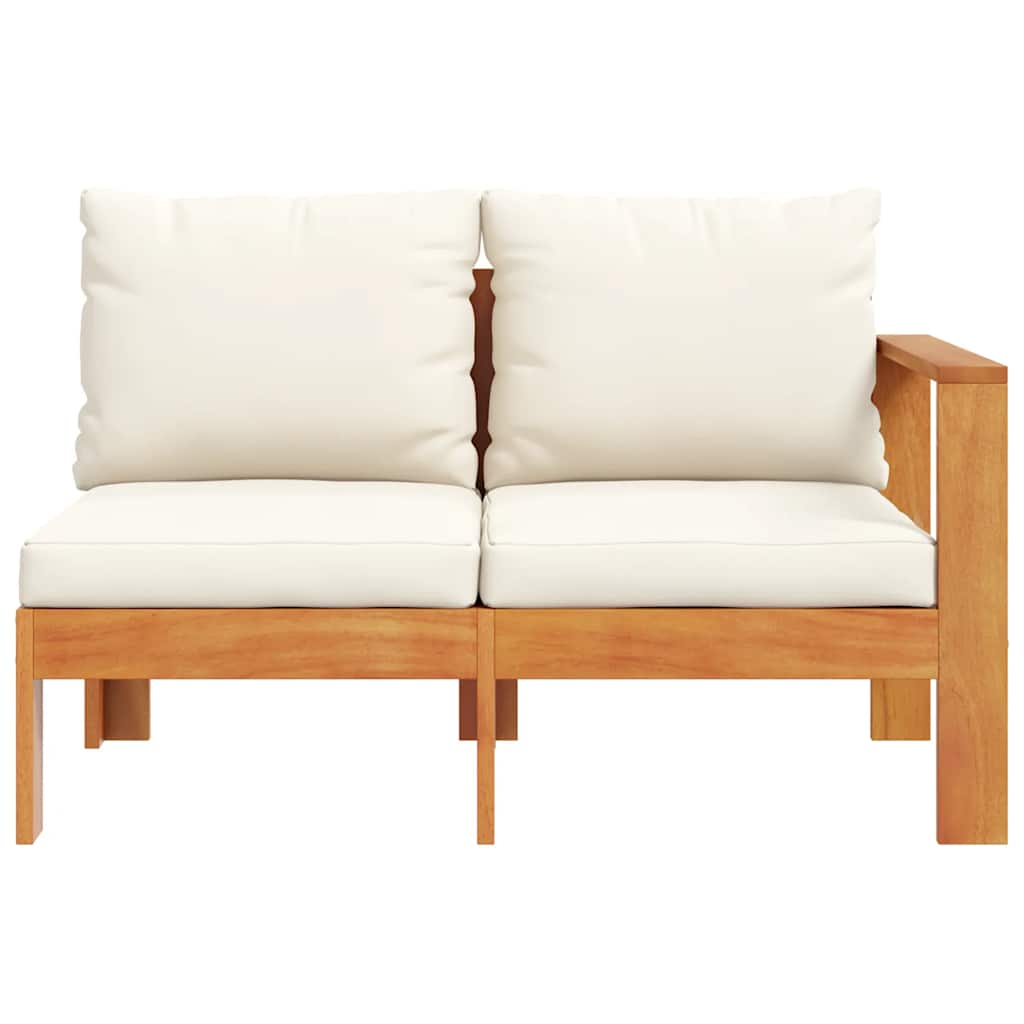 vidaXL Gartensofa mit 1 Armlehne 2-Sitzer Massivholz Akazie