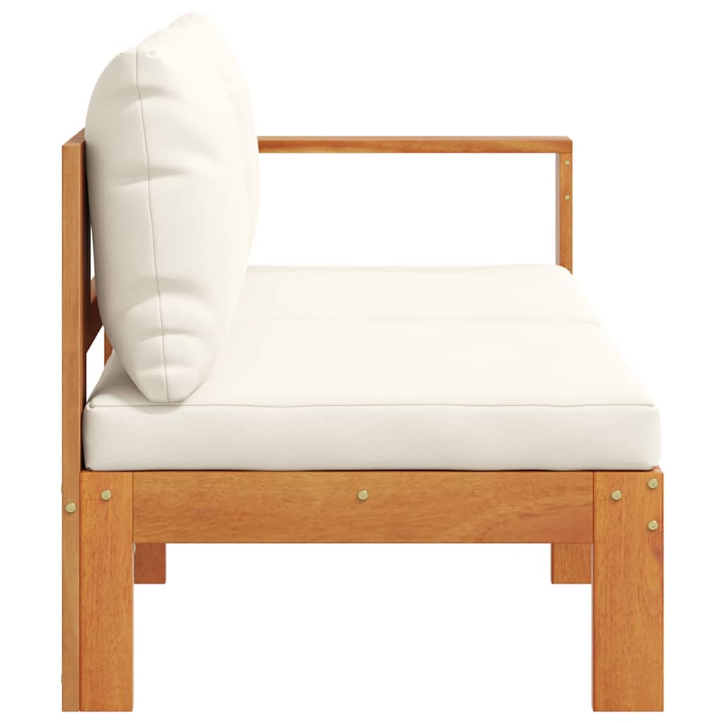 vidaXL Gartensofa mit 1 Armlehne 2-Sitzer Massivholz Akazie