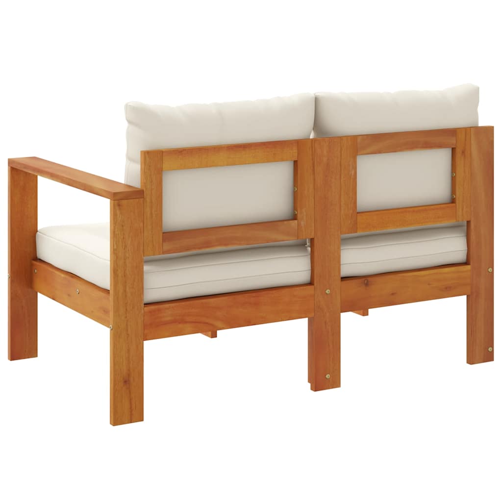 vidaXL Gartensofa mit 1 Armlehne 2-Sitzer Massivholz Akazie