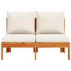 vidaXL Gartensofa ohne Armlehnen mit Kissen 2-Sitzer Massivholz Akazie