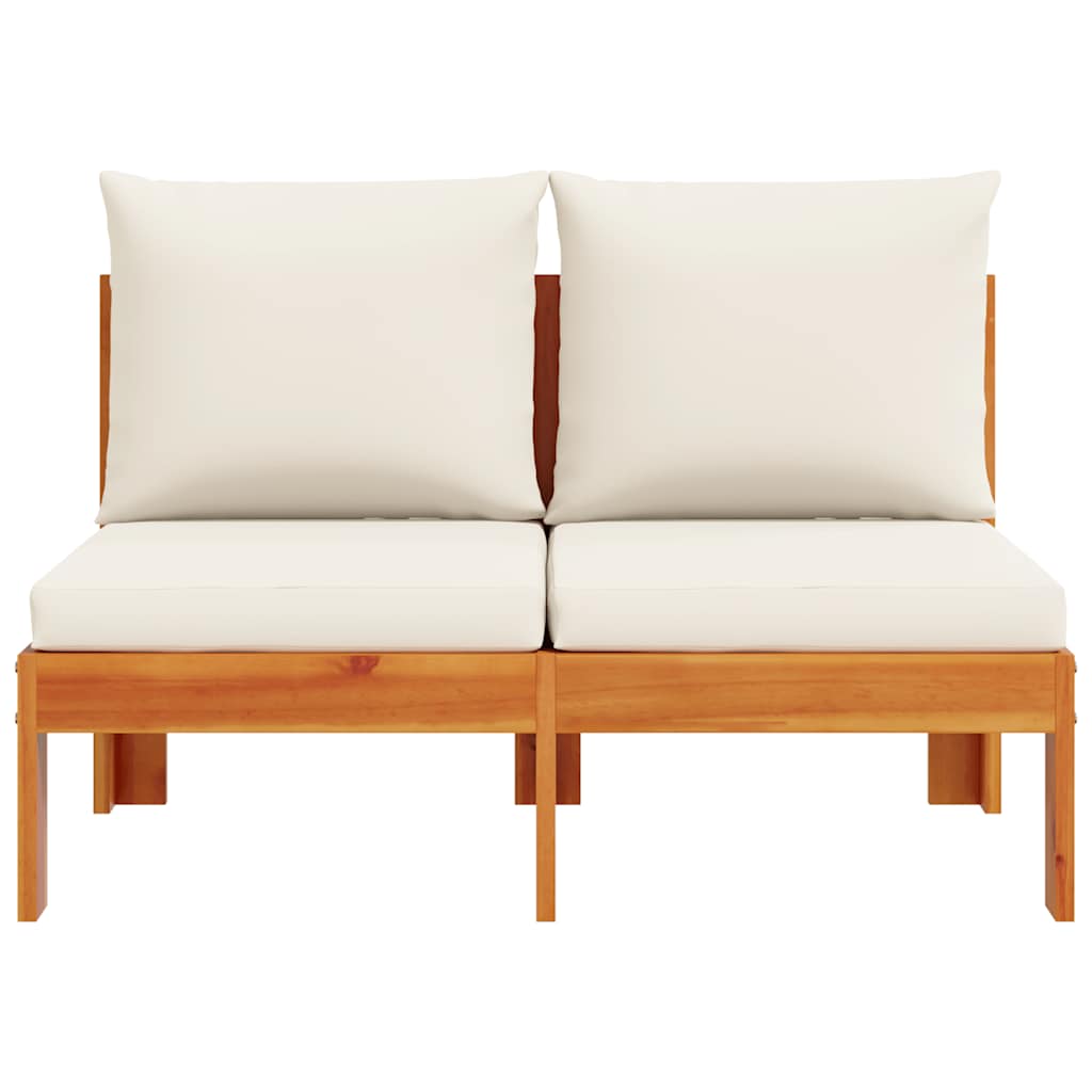 vidaXL Gartensofa ohne Armlehnen mit Kissen 2-Sitzer Massivholz Akazie