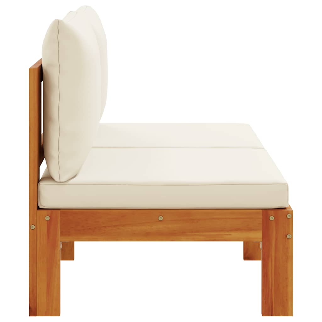 vidaXL Gartensofa ohne Armlehnen mit Kissen 2-Sitzer Massivholz Akazie