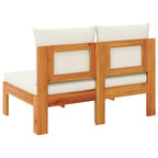 vidaXL Gartensofa ohne Armlehnen mit Kissen 2-Sitzer Massivholz Akazie