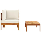 vidaXL 2-tlg. Garten-Sofa-Set mit Kissen Massivholz Akazie