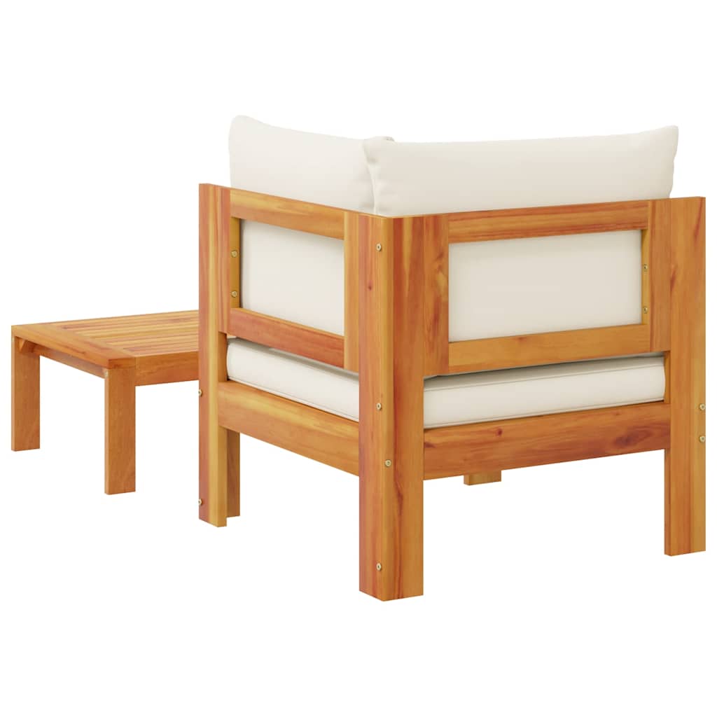 vidaXL 2-tlg. Garten-Sofa-Set mit Kissen Massivholz Akazie