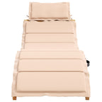 vidaXL Sonnenliege mit Auflage Beige Massivholz Akazie