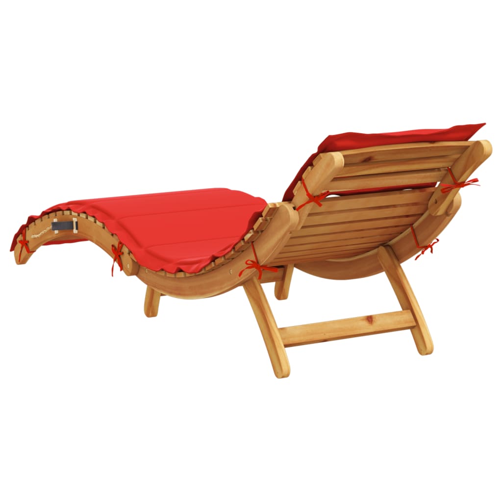 vidaXL | Sonnenliege | mit Kissen taupe 55 x 184 x 64cm Massivholz Akazie