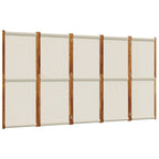 vidaXL 5-tlg. Paravent Hellgrau 350x180 cm