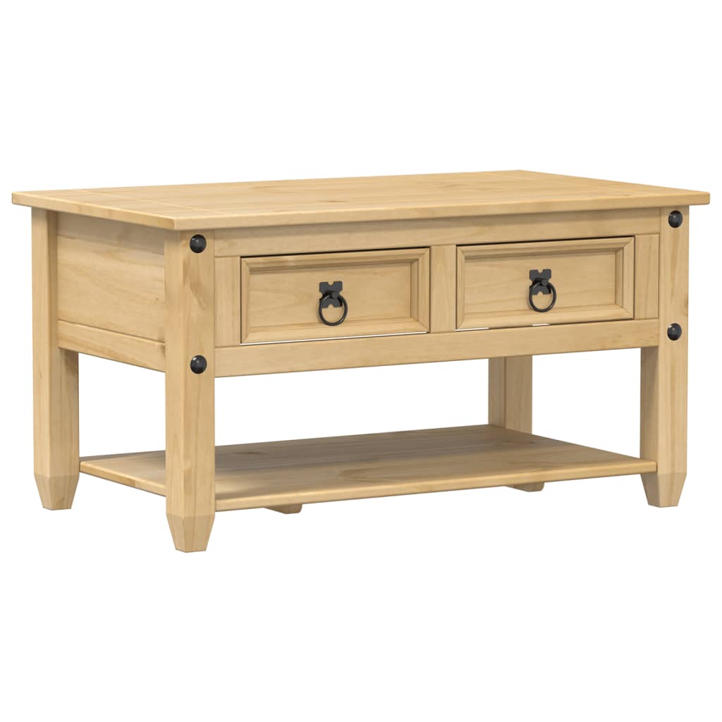 vidaXL Couchtisch mit Schubladen Corona 85x50x45 cm Massivholz Kiefer