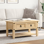 vidaXL Couchtisch mit Schubladen Corona 85x50x45 cm Massivholz Kiefer