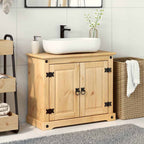 vidaXL Waschbeckenunterschrank Corona 73x33x60 cm Massivholz Kiefer