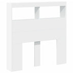 vidaXL LED-Kopfteil mit Ablagen Weiß 100x17x102 cm