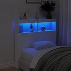 vidaXL LED-Kopfteil mit Ablagen Weiß 100x17x102 cm