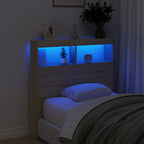 vidaXL LED-Kopfteil mit Ablagen Sonoma-Eiche 100x17x102 cm
