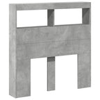 vidaXL LED-Kopfteil mit Ablagen Betongrau 100x17x102 cm