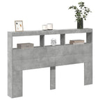 vidaXL LED-Kopfteil mit Ablage Betongrau 160x17x102 cm