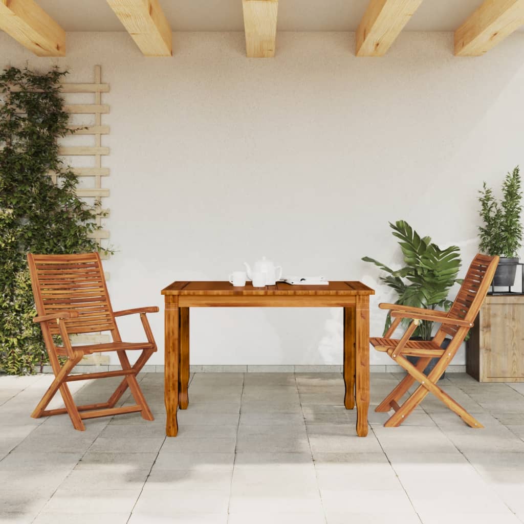 vidaXL Gartenstühle mit Armlehnen 2 Stk. Klappbar Massivholz Akazie