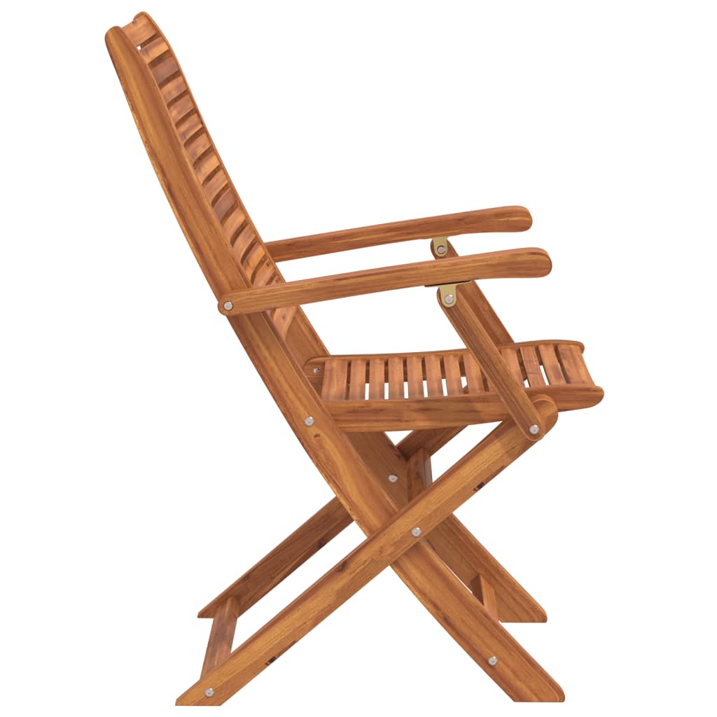 vidaXL Gartenstühle mit Armlehnen 2 Stk. Klappbar Massivholz Akazie