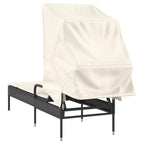 vidaXL Sonnenliege mit Dach Schwarz Poly Rattan