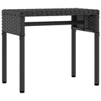 vidaXL Sonnenliege mit Dach und Tisch Schwarz Poly Rattan