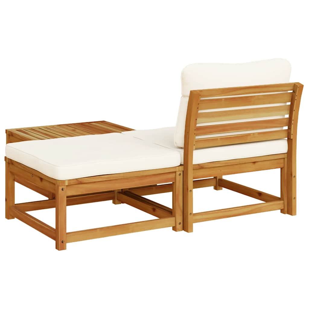 vidaXL 3-tlg. Garten-Lounge-Set mit Kissen Massivholz Akazie