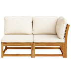 vidaXL 2-tlg. Garten-Lounge-Set mit Kissen Massivholz Akazie