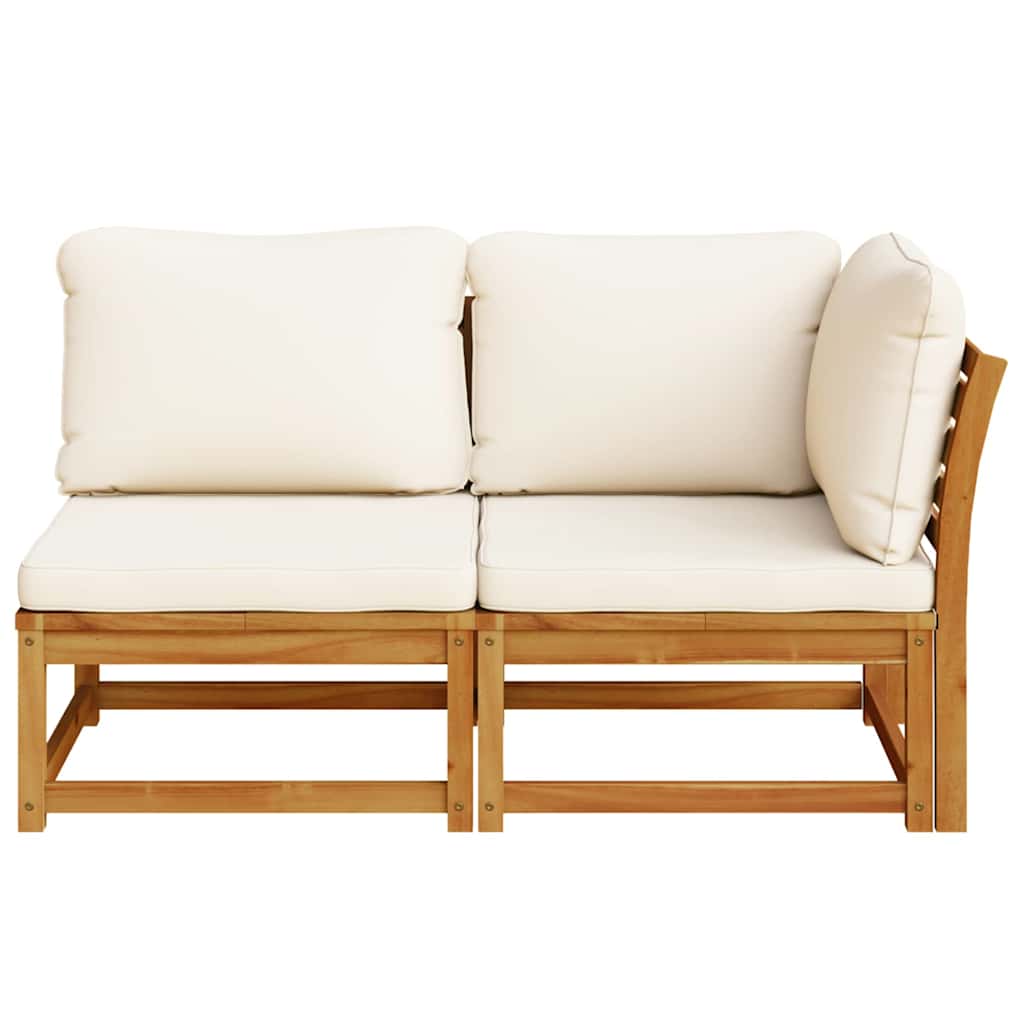 vidaXL 2-tlg. Garten-Lounge-Set mit Kissen Massivholz Akazie
