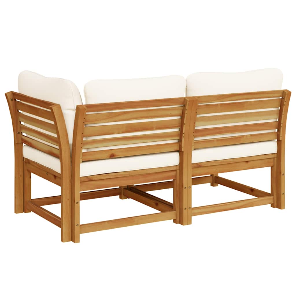 vidaXL 2-tlg. Garten-Lounge-Set mit Kissen Massivholz Akazie
