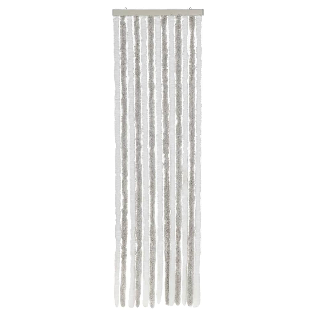 vidaXL Fliegenvorhang Hellgrau und Weiß 56x185 cm Chenille